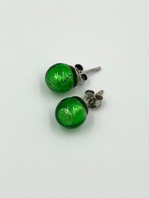 Stud earrings Murano ball 8mm