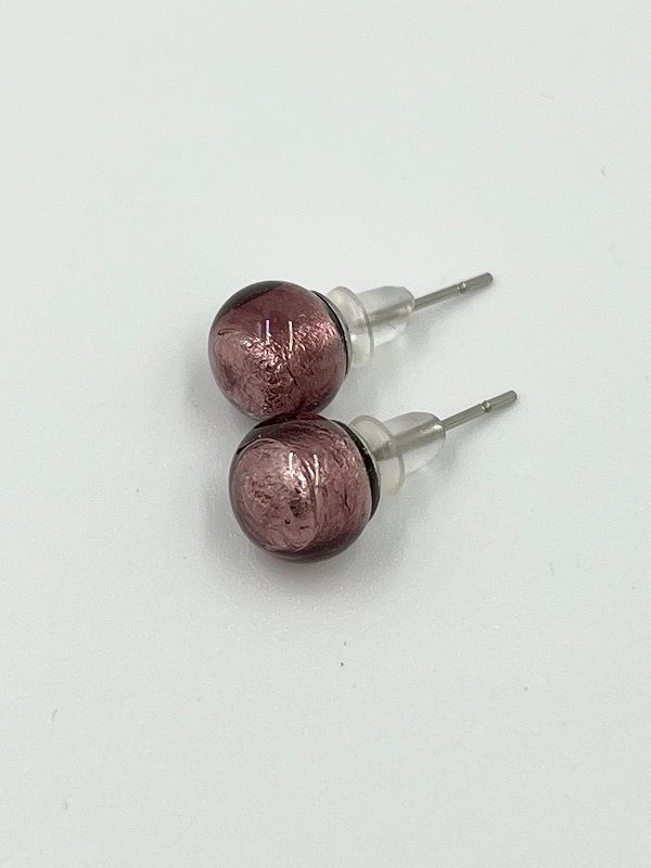 Stud earrings Murano ball 8mm
