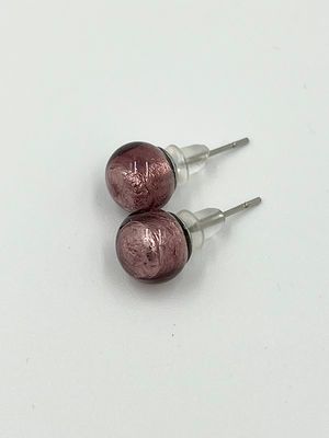 Stud earrings Murano ball 8mm