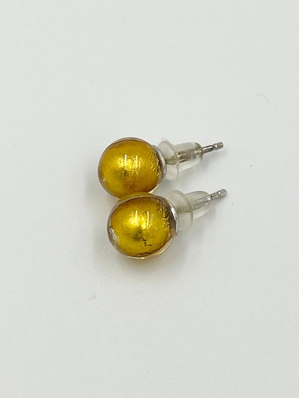 Stud earrings Murano ball 8mm