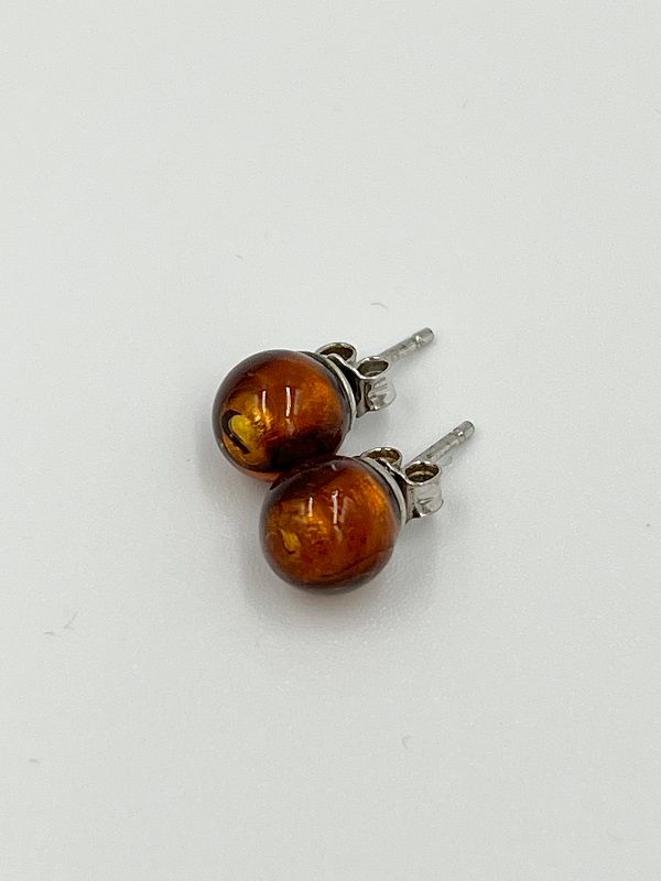 Stud earrings Murano ball 8mm
