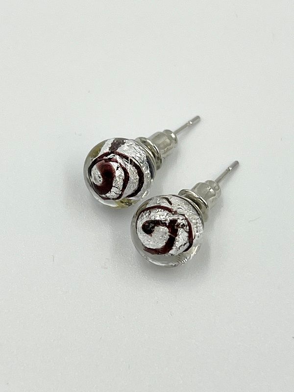 Stud earrings Murano ball 8mm