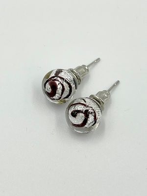 Stud earrings Murano ball 8mm