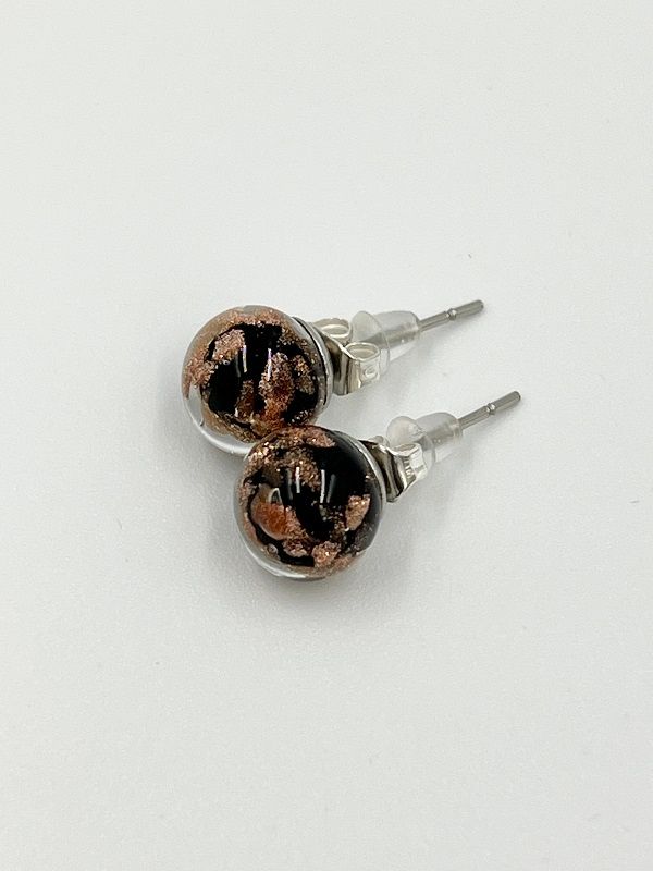 Stud earrings Murano ball 8mm