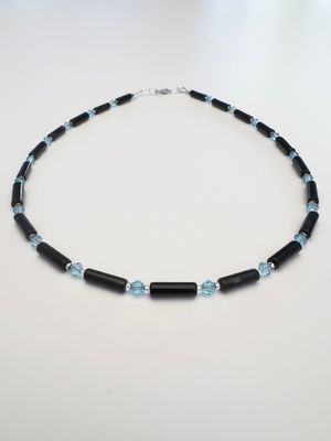 Kette Onyx + Preciosa Glas