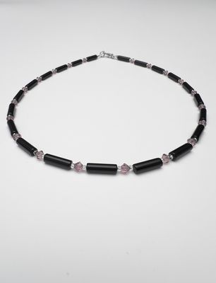 Kette Onyx + Preciosa Glas
