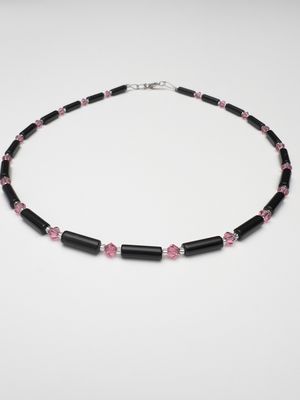 Kette Onyx + Preciosa Glas