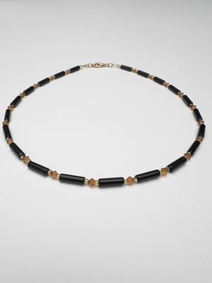 Kette Onyx + Preciosa Glas
