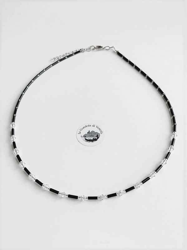 Collier Preciosa Glitzer Glas