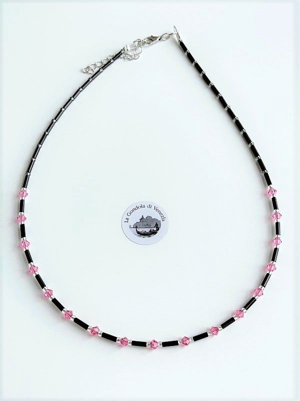 Collier Preciosa Glitzer Glas