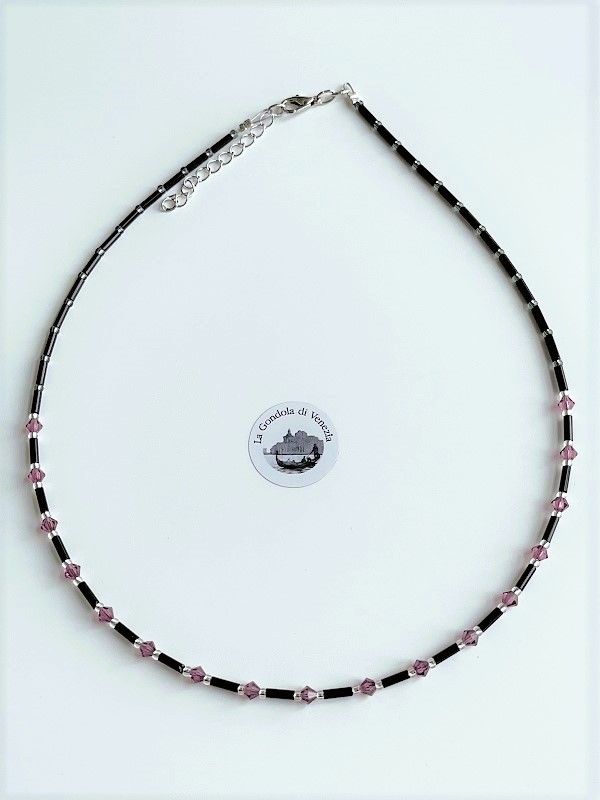 Collier Preciosa Glitzer Glas