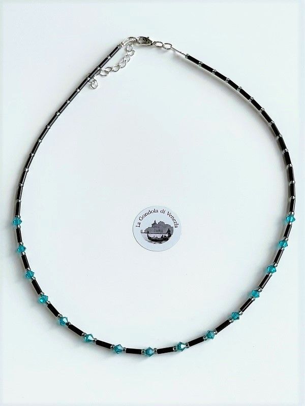 Collier Preciosa Glitzer Glas
