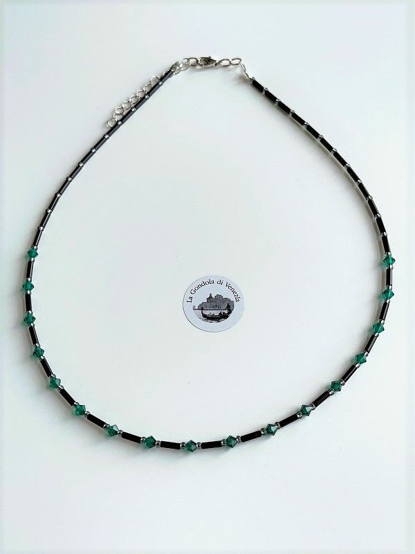 Collier Preciosa Glitzer Glas