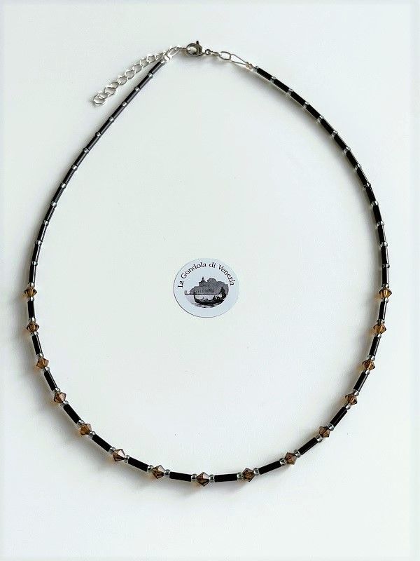 Collier Preciosa Glitzer Glas