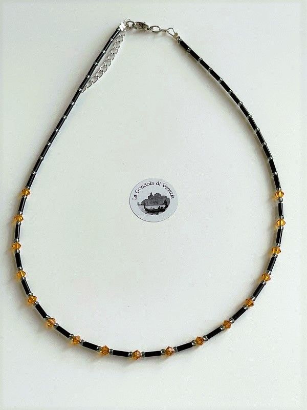 Collier Preciosa Glitzer Glas