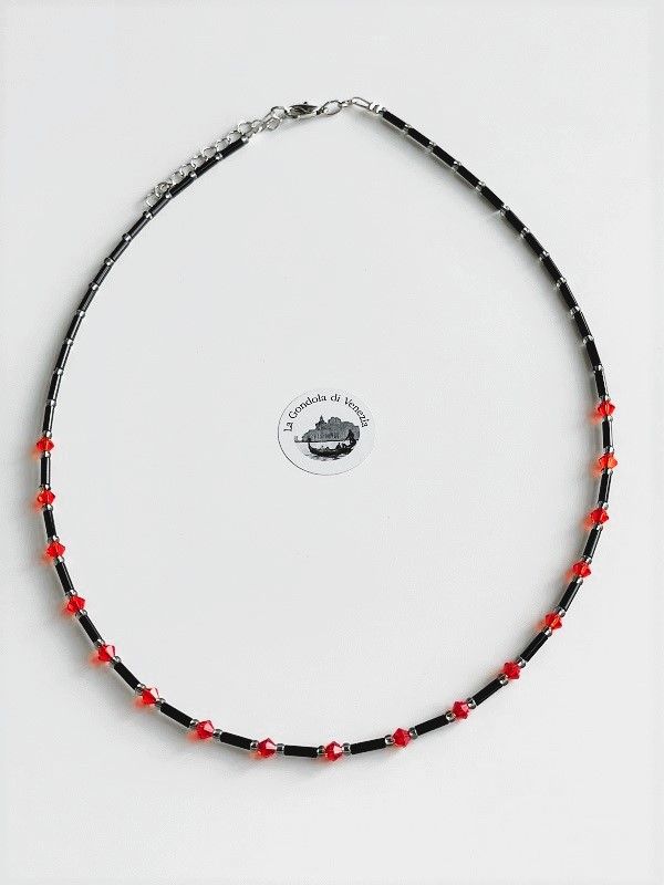 Collier Preciosa Glitzer Glas