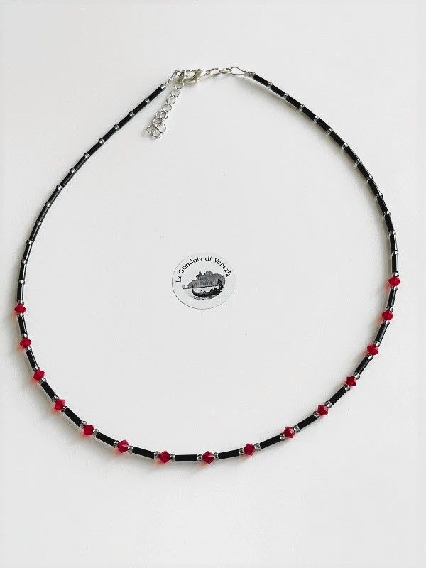 Collier Preciosa Glitzer Glas