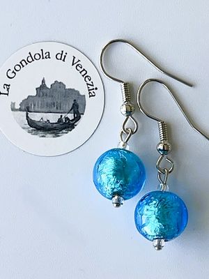 Ohrhänger Kugel Murano Glas 10mm 