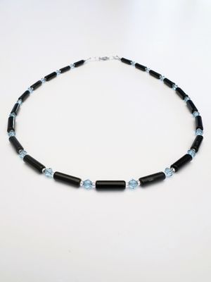 Kette Onyx + Preciosa Glas
