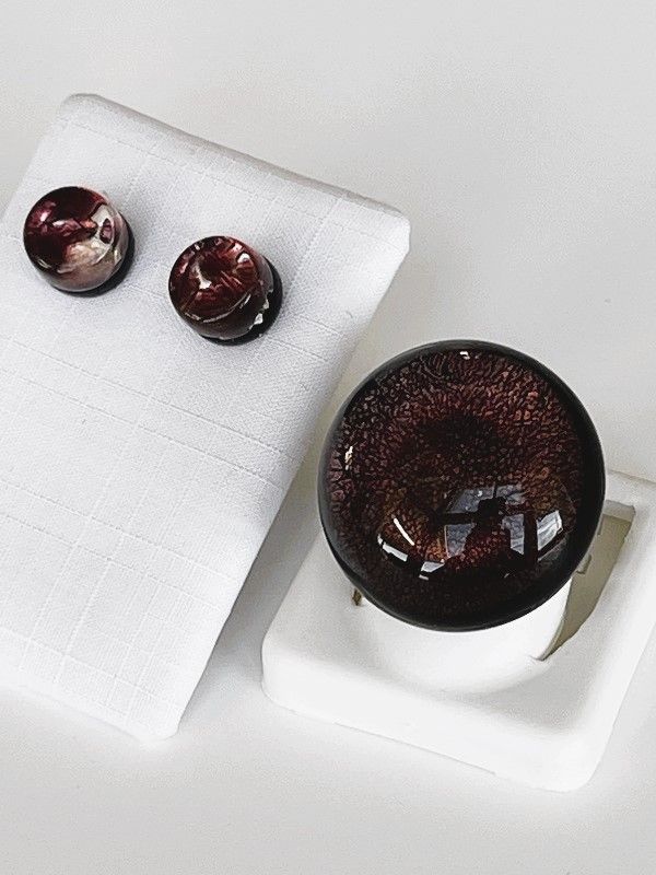 Set Murano Ring + Stud Earrings