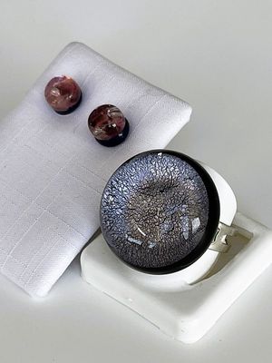 Set Murano Ring + Stud Earrings