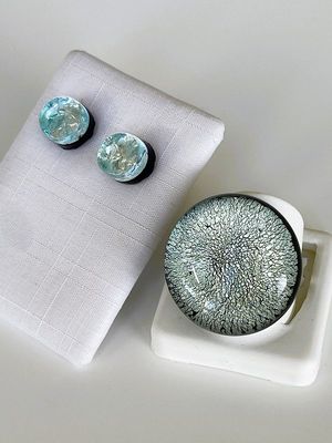 Set Murano Ring + Stud Earrings