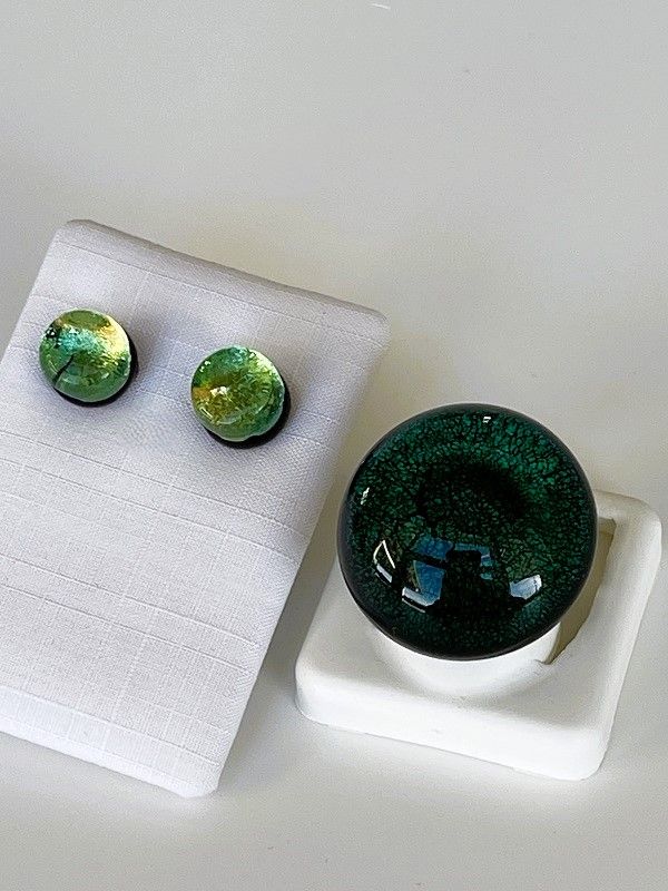 Set Murano Ring + Stud Earrings