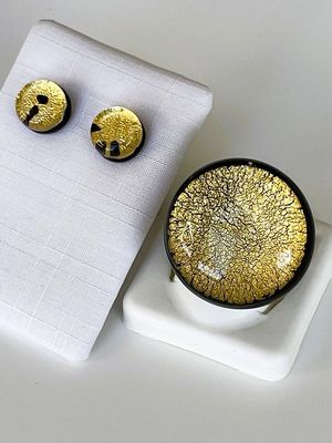 Set Murano Ring + Stud Earrings