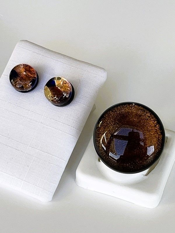 Set Murano Ring + Stud Earrings