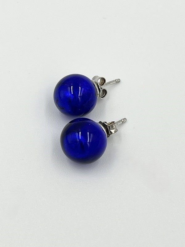 Stud earrings Murano ball 10mm