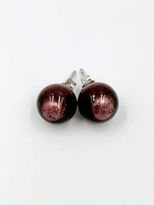 Stud earrings Murano ball 10mm