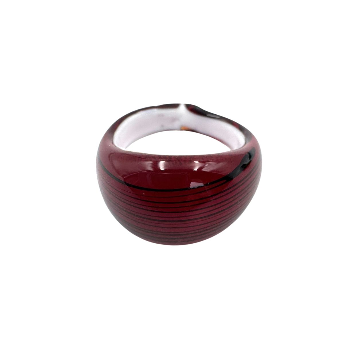 Ring Murano domed, striped