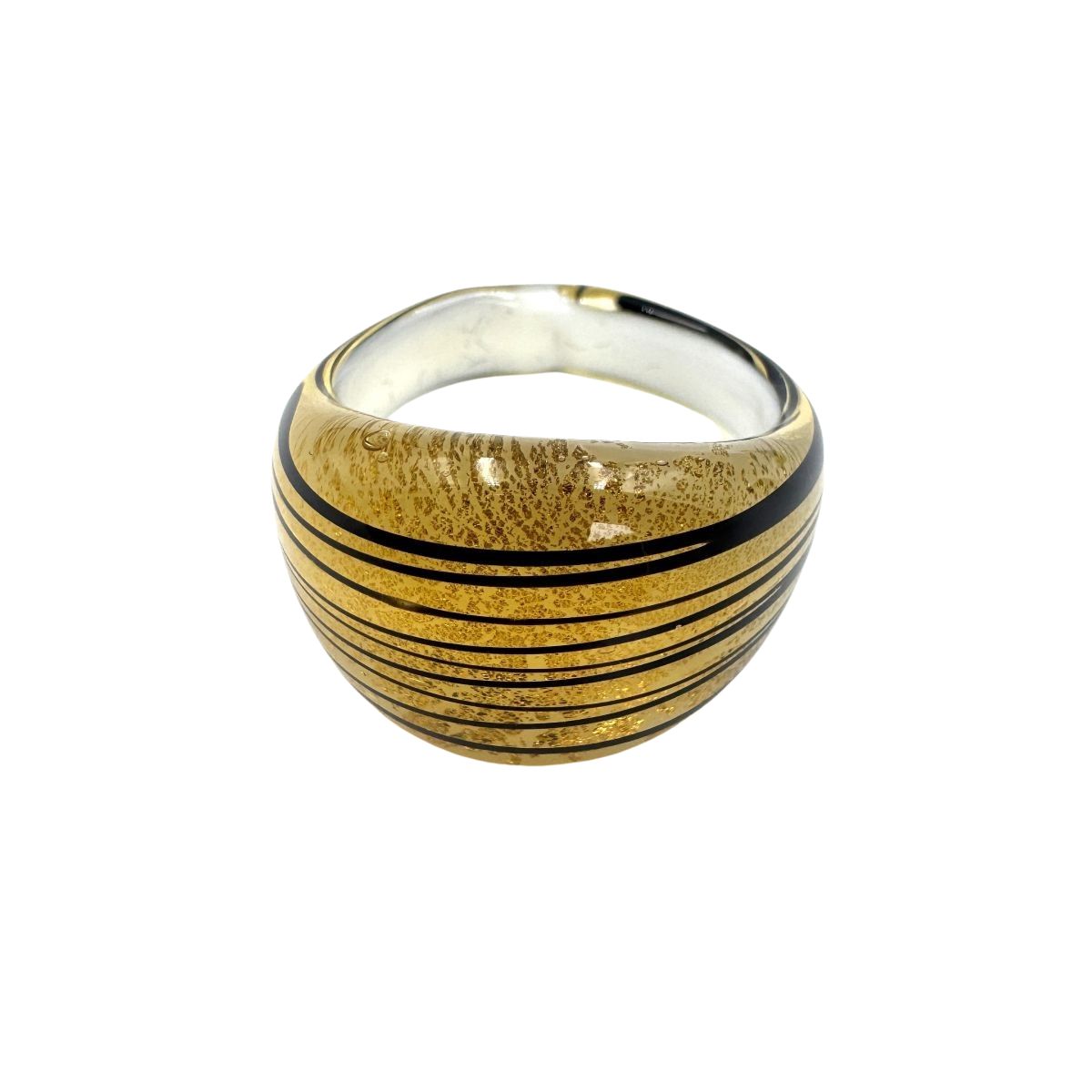Ring Murano domed, striped