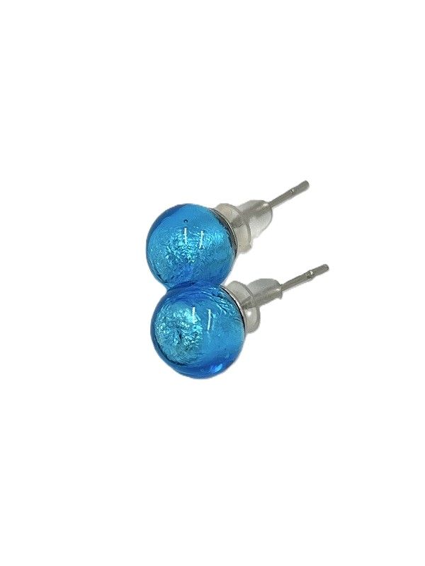 Stud earrings Murano ball 8mm