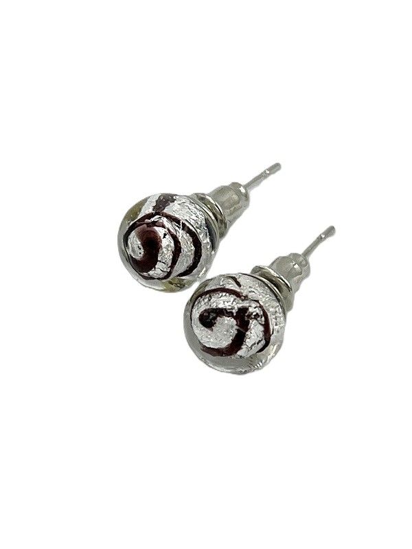 Stud earrings Murano ball 8mm