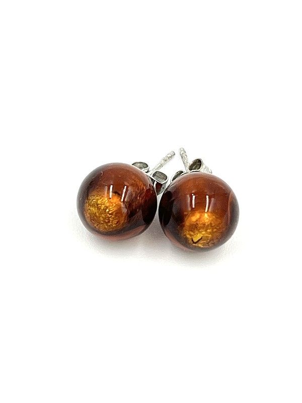 Stud earrings Murano ball 10mm