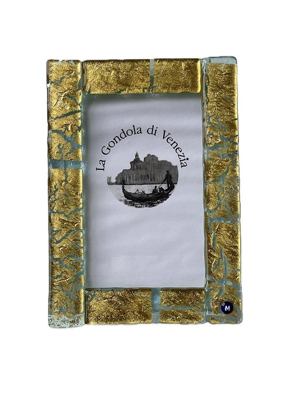 Photo frame Murano/Gold H16.5xW12cm  -Unique Piece-