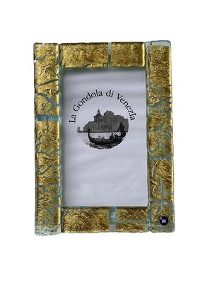 Photo frame Murano/Gold H16.5xW12cm  -Unique Piece-