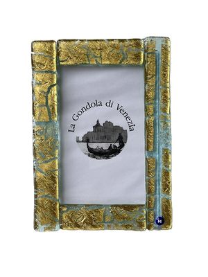 Photo frame Murano/Gold H16.5xW12cm  -Unique Piece-