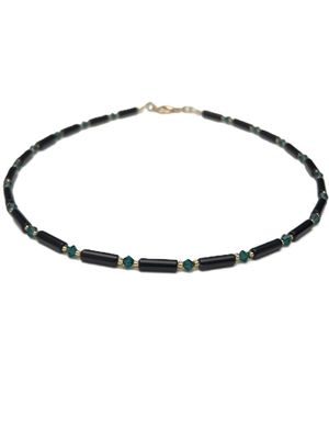 Kette Onyx + Preciosa Glas