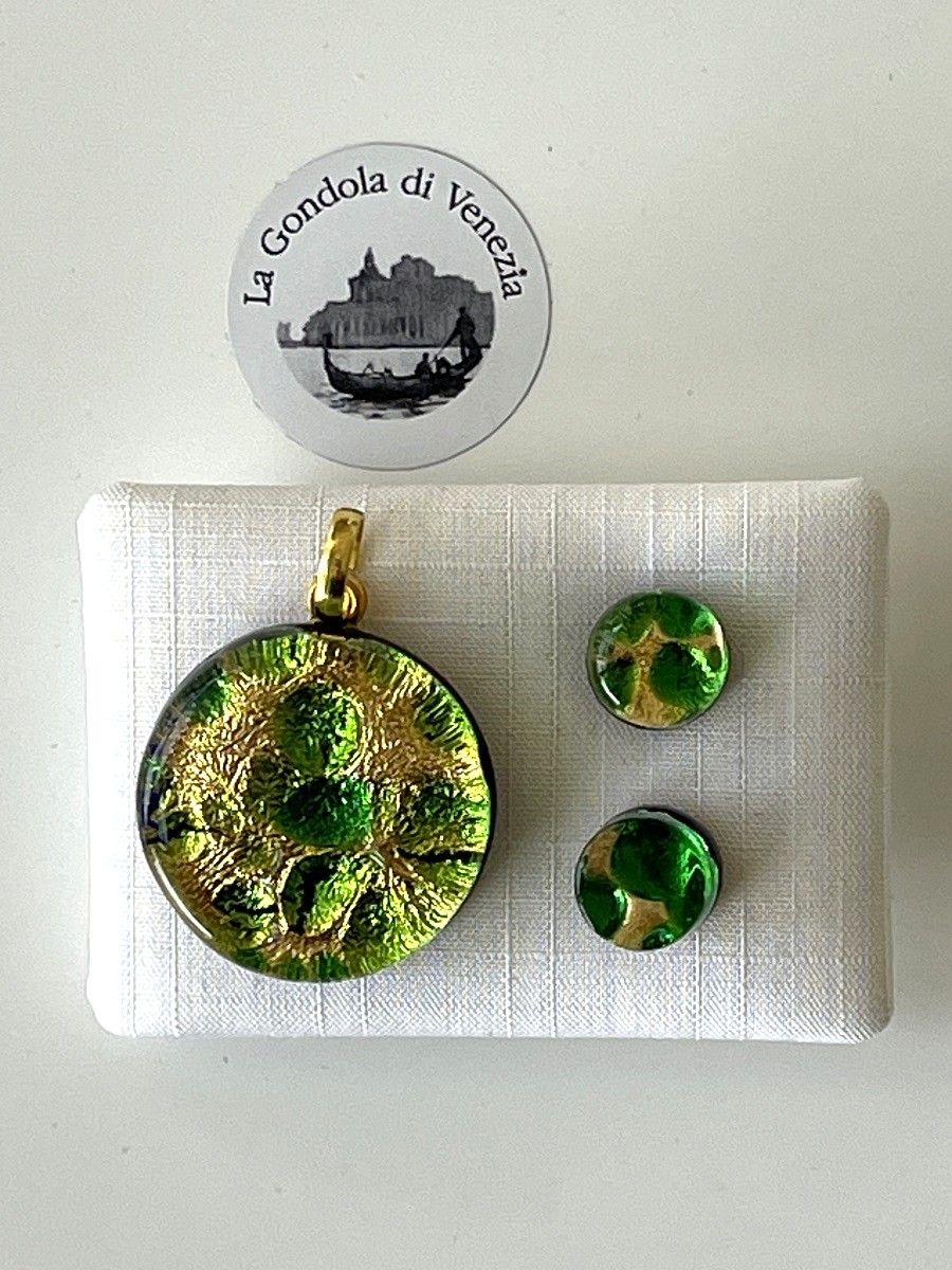 Set Murano pendant 25mm / stud earrings