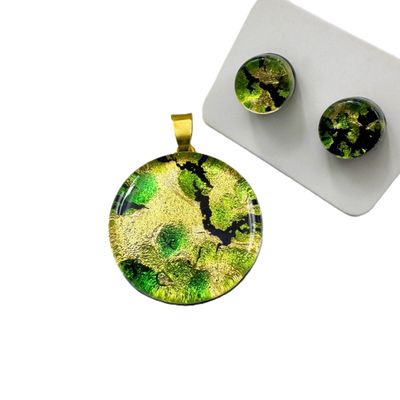 Set Murano pendant 25mm / stud earrings