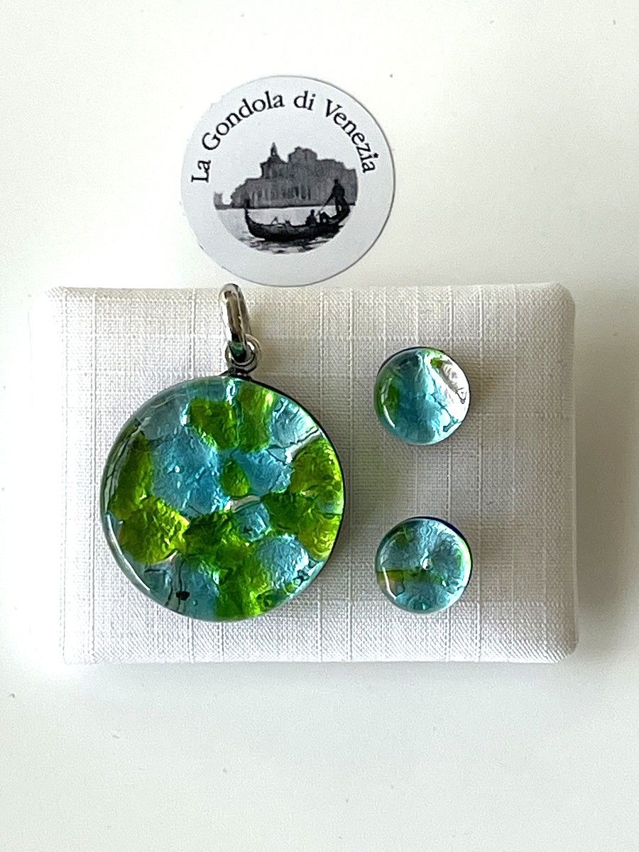 Set Murano pendant 25mm / stud earrings