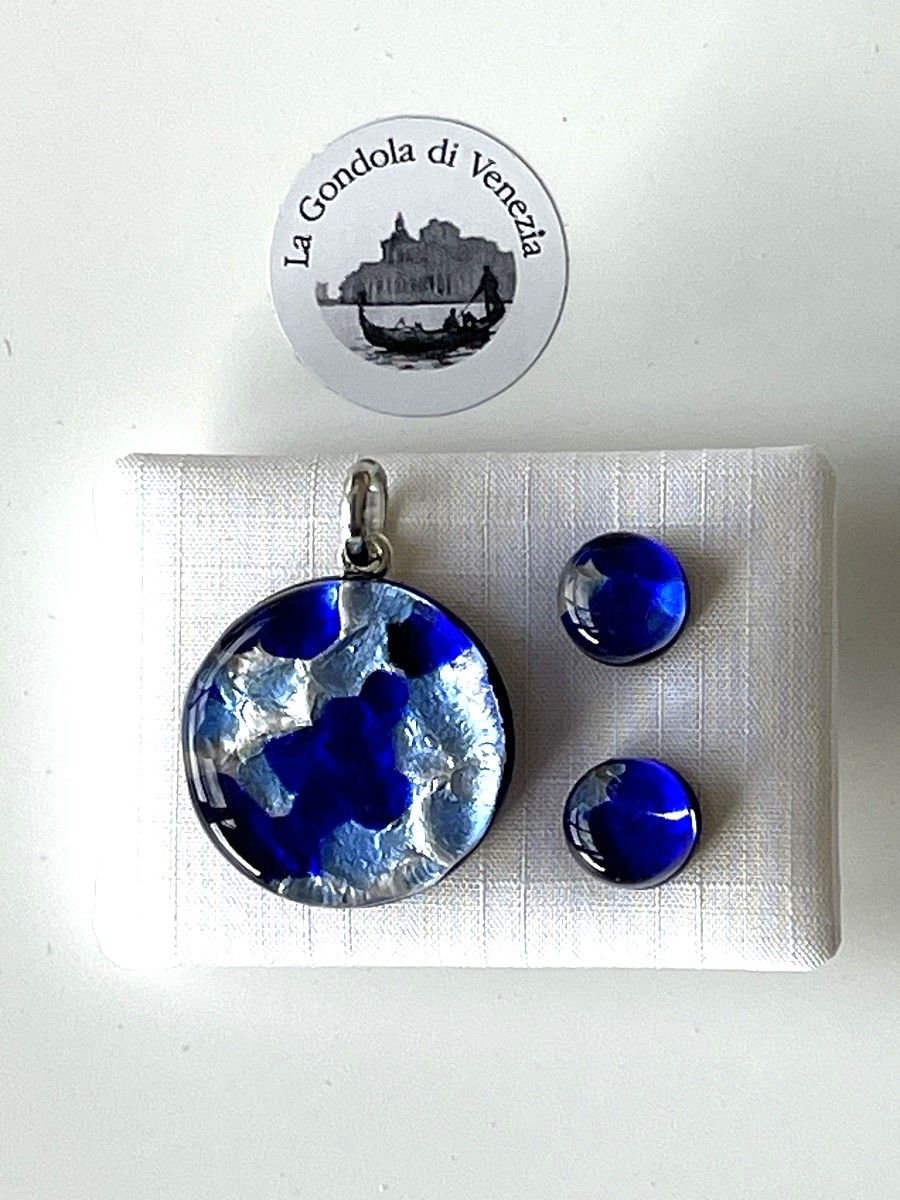Set Murano pendant 25mm / stud earrings