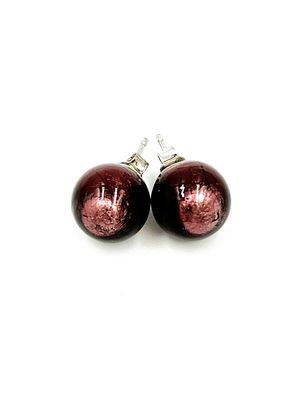 Stud earrings Murano ball 10mm