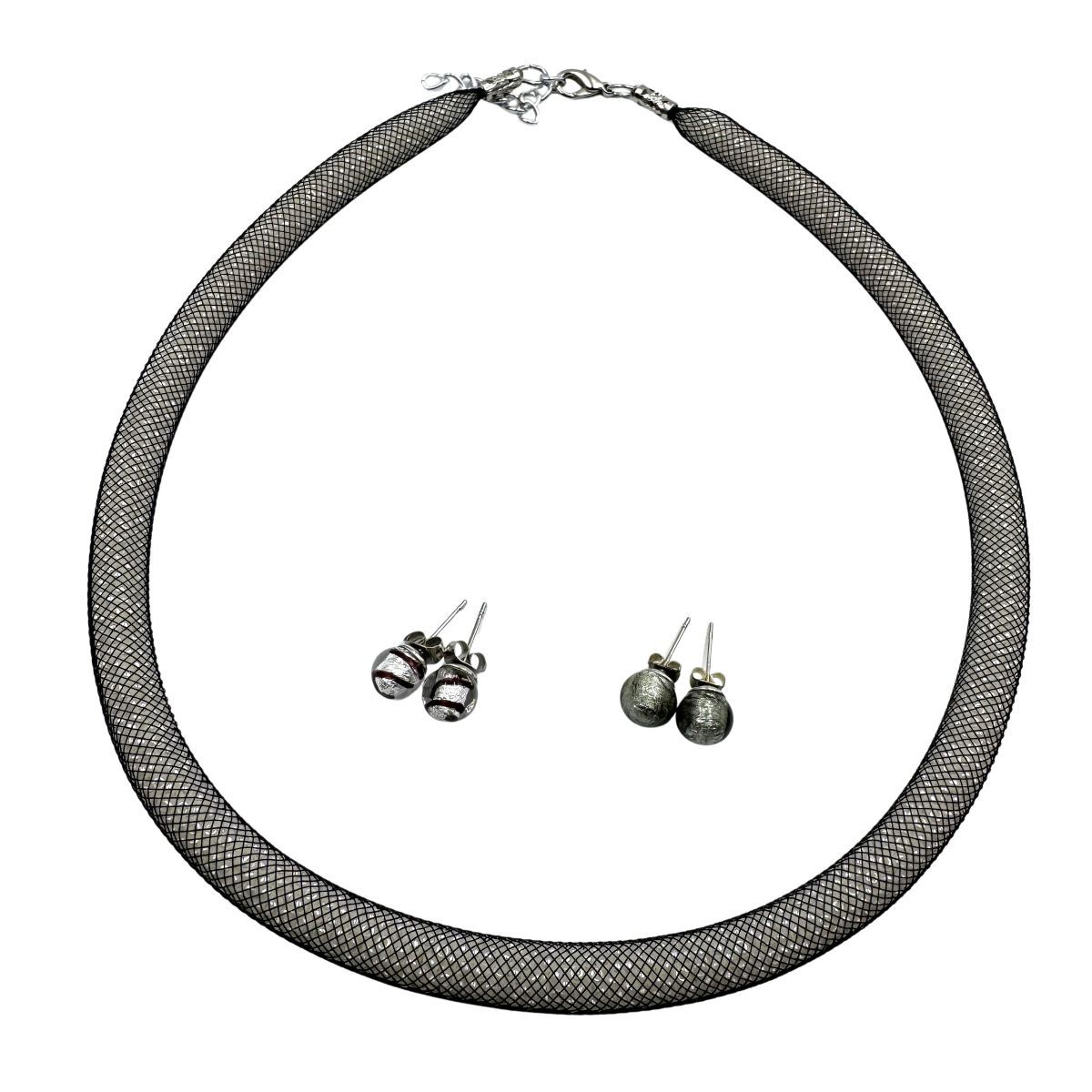 Schmuckset: Halskette &amp; Ohrstecker, Murano Glas