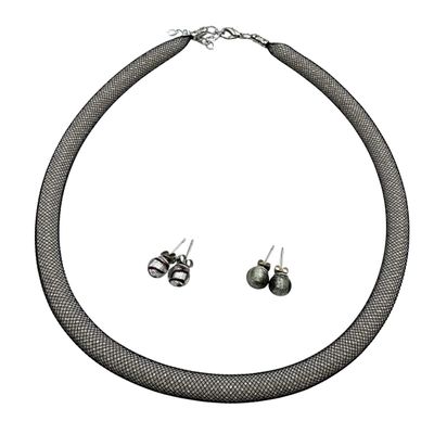 Schmuckset: Halskette &amp; Ohrstecker, Murano Glas