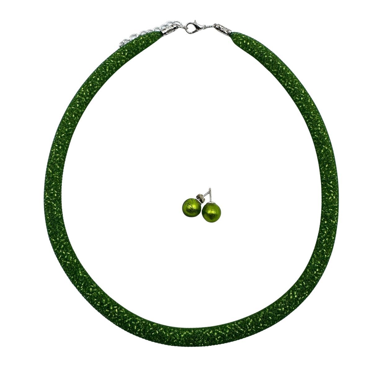 Schmuckset: Halskette &amp; Ohrstecker, Murano Glas