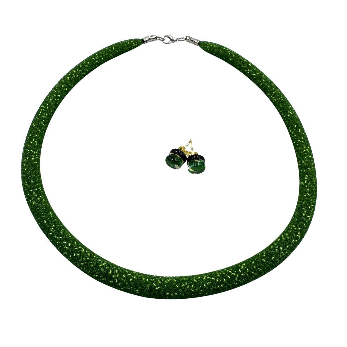 Schmuckset: Halskette &amp; Ohrstecker, Murano Glas