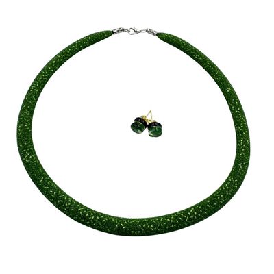 Schmuckset: Halskette &amp; Ohrstecker, Murano Glas